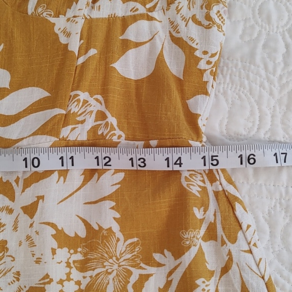 Wild Fable Floral Mustard Yellow & White Sun Dress /Size M - Picture 8 of 10